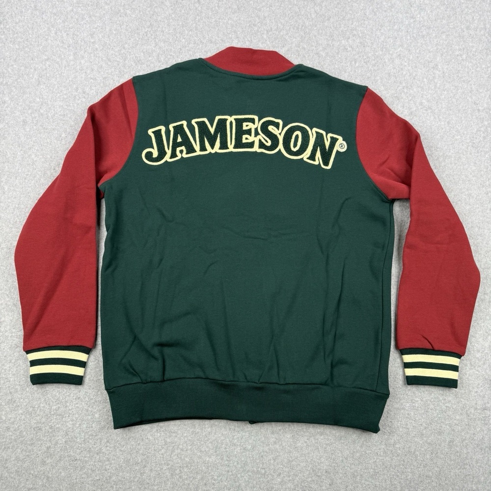 Jameson Jacket Mens Small Green Varsity Bomber Snap Button Whiskey Patch Logo - Picture 5 of 12